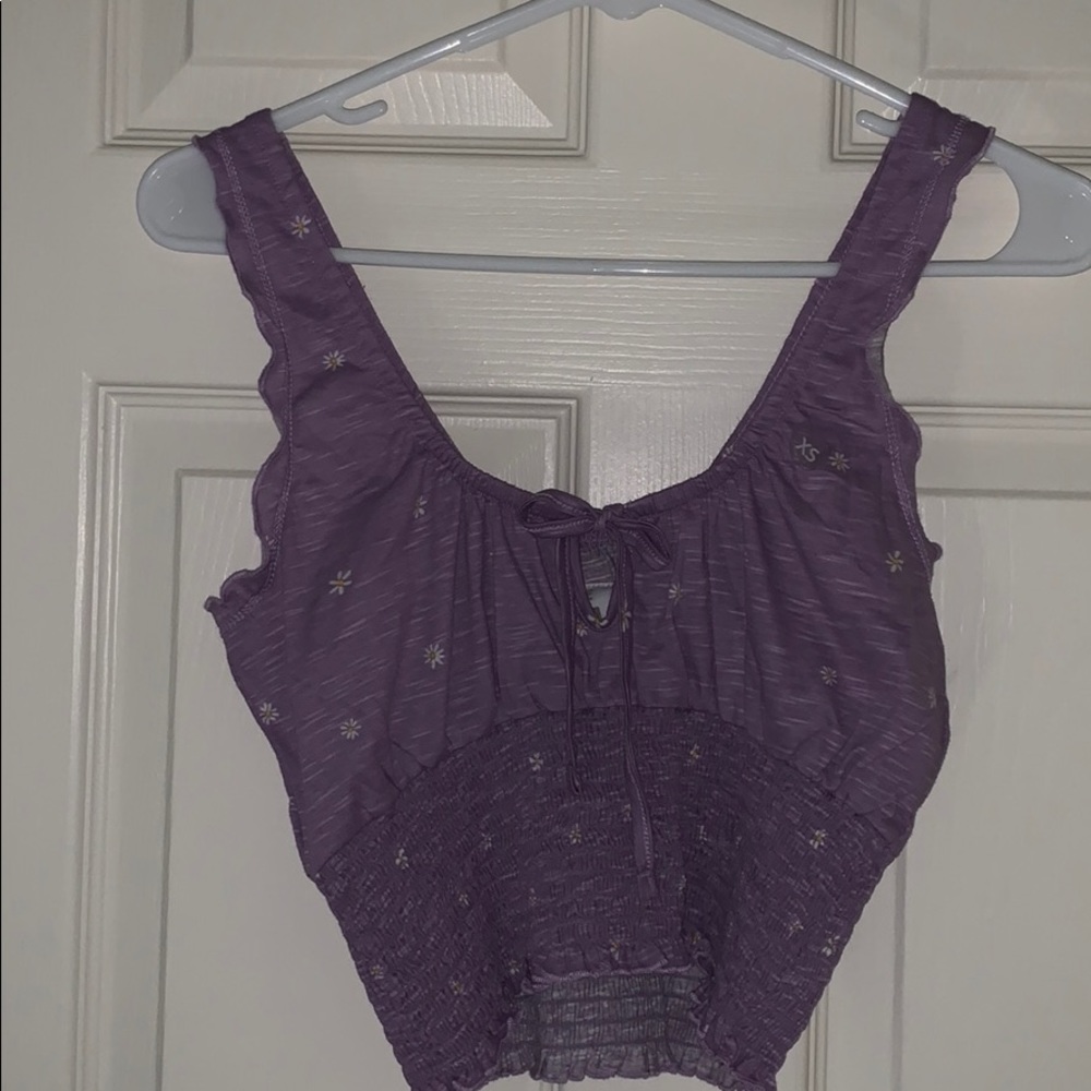 Pacsun purple crop top with floral detail